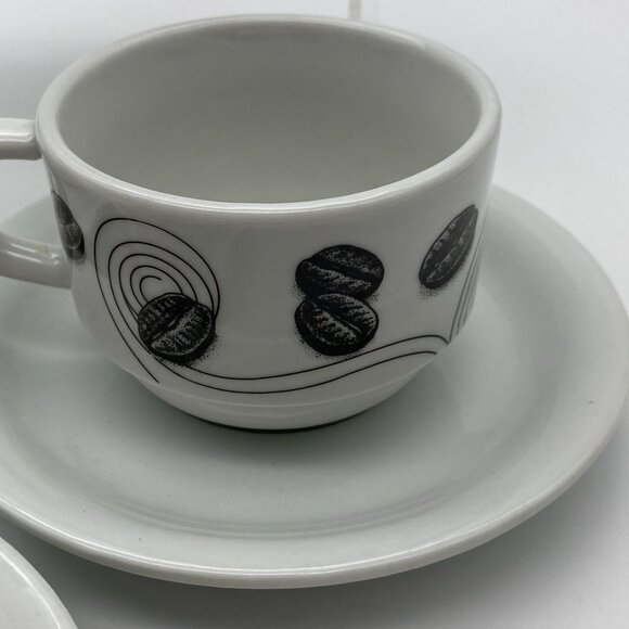 Art Deco inspired espresso cup and saucer set of 4 Flapper demitasse Brazil - Picture 5 of 10
